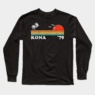 Vintage Kona Hawaii Beach Retro Hawaiian Surfing 70'S Gift T-Shirt Long Sleeve T-Shirt